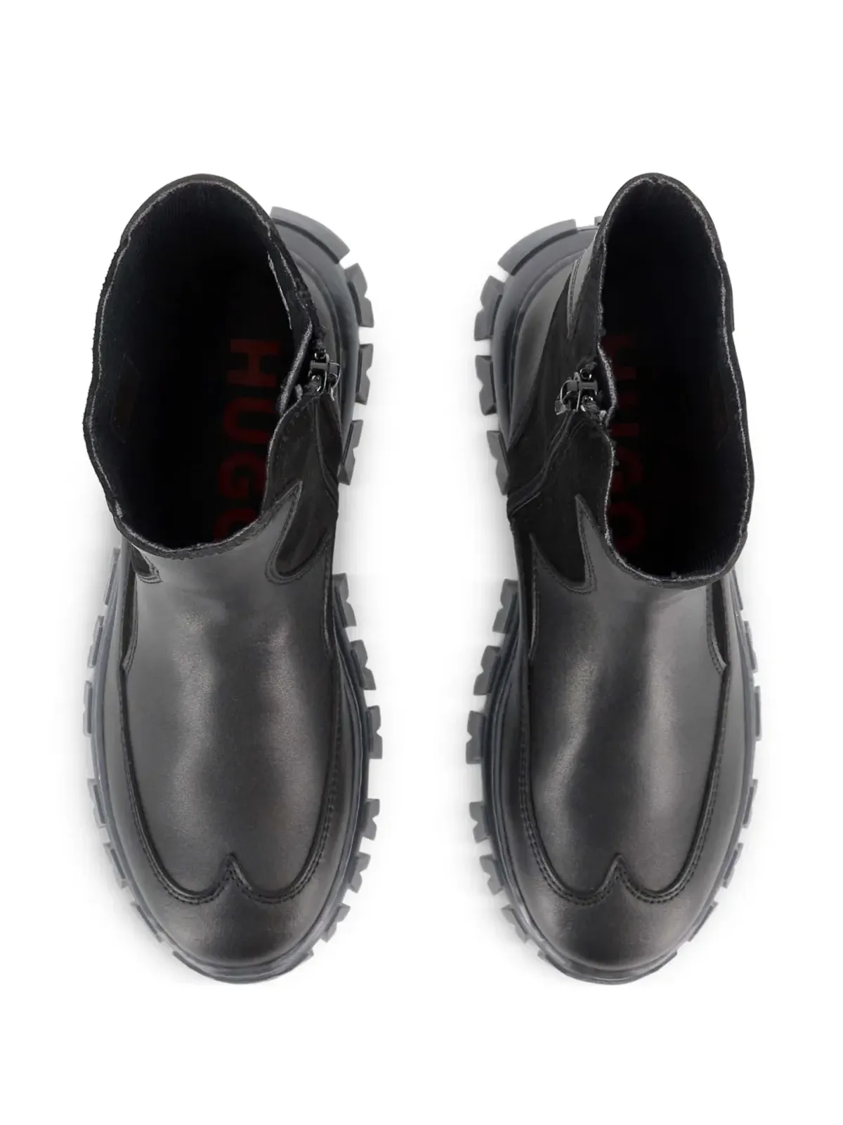 HUGO KIDS logo-plaque ankle boots - Black - 画像3