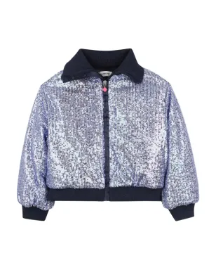Billieblush sequin-embellished bomber jacket - Blue - サムネイル1