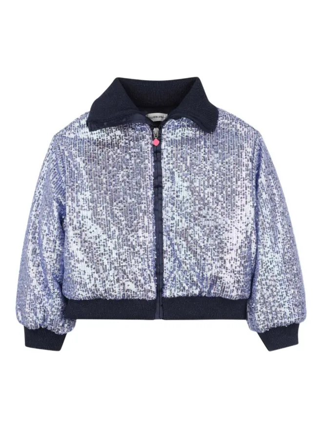 Billieblush Billieblush sequin-embellished bomber jacket - Blueの商品画像