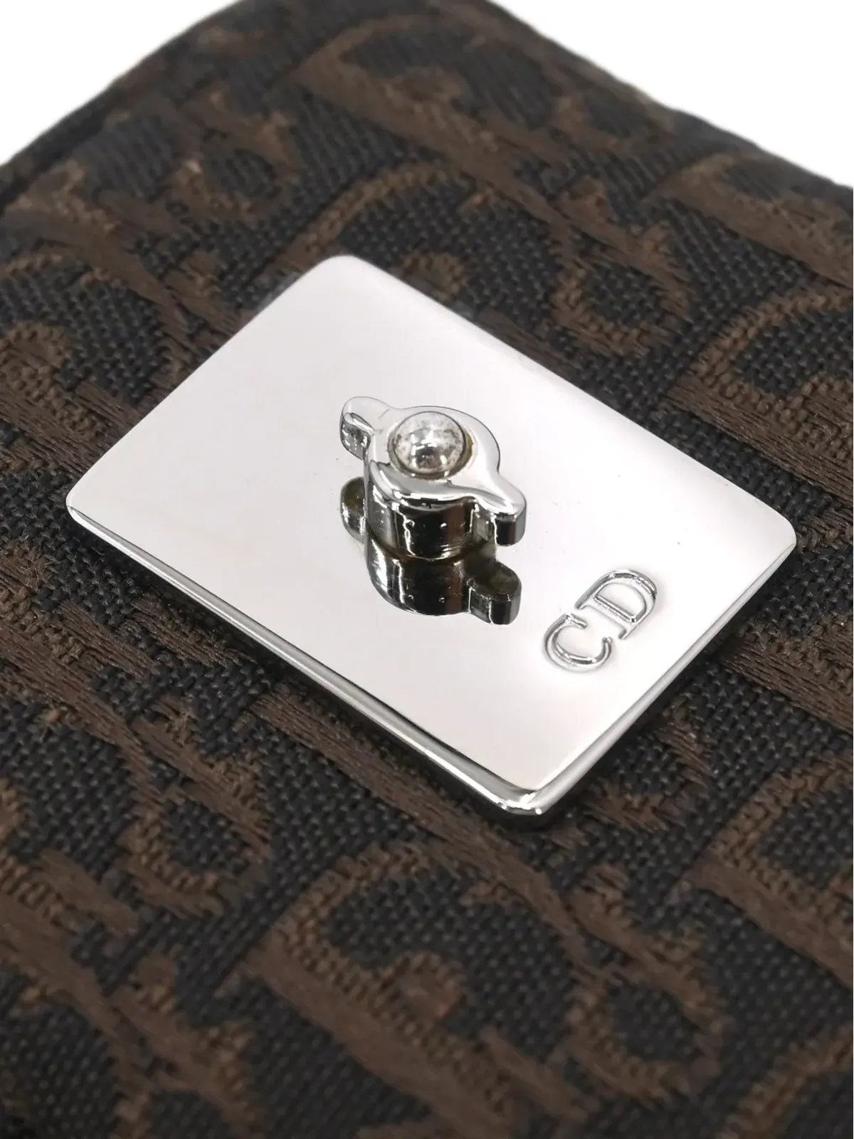 Christian Dior ビンテージ 2002年 ミニ トロッター クラッチ バッグ ブラウン - 画像4
