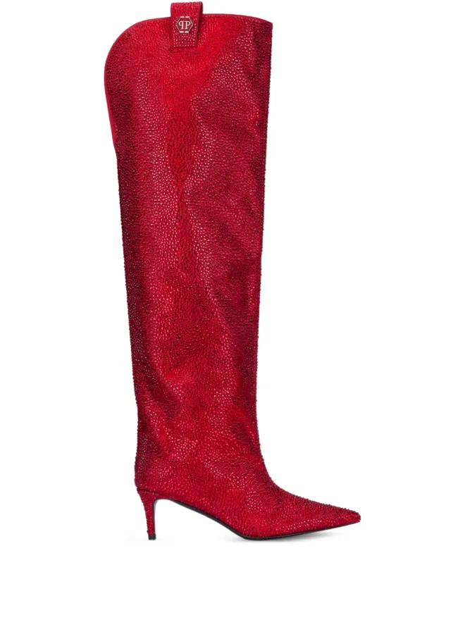 Philipp Plein Philipp Plein ストラス装飾ブーツ - レッドの商品画像