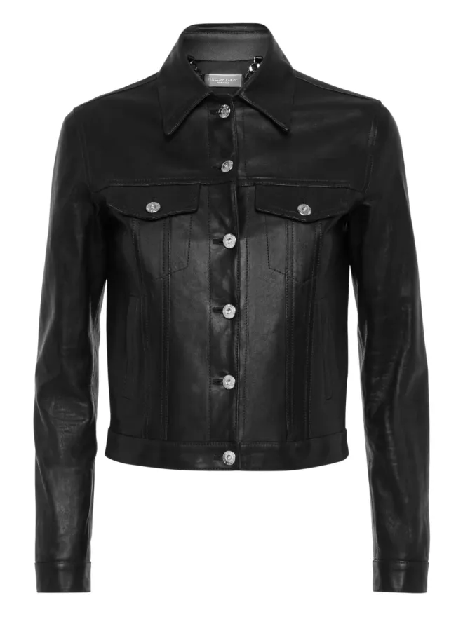 Philipp Plein Philipp Plein 刺繍入りシープスキンジャケット - ブラックの商品画像