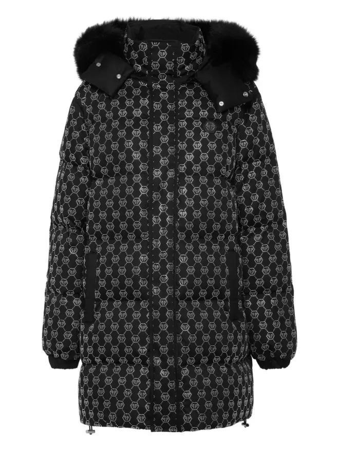 Philipp Plein Philipp Plein モノグラム柄パディッドコートの商品画像