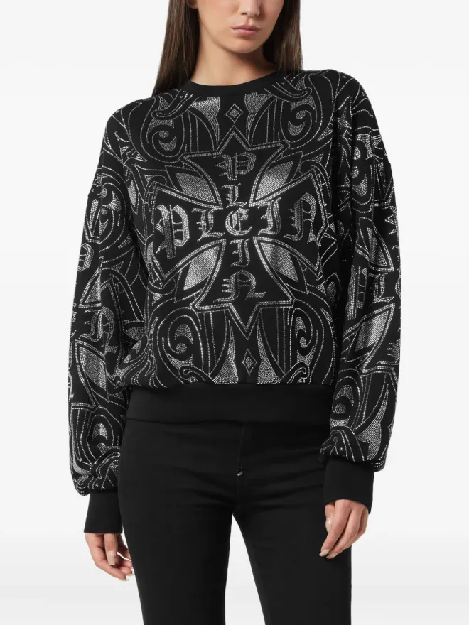 Philipp Plein Philipp Plein ストラス ゴシック スウェットシャツ - ブラックの商品画像