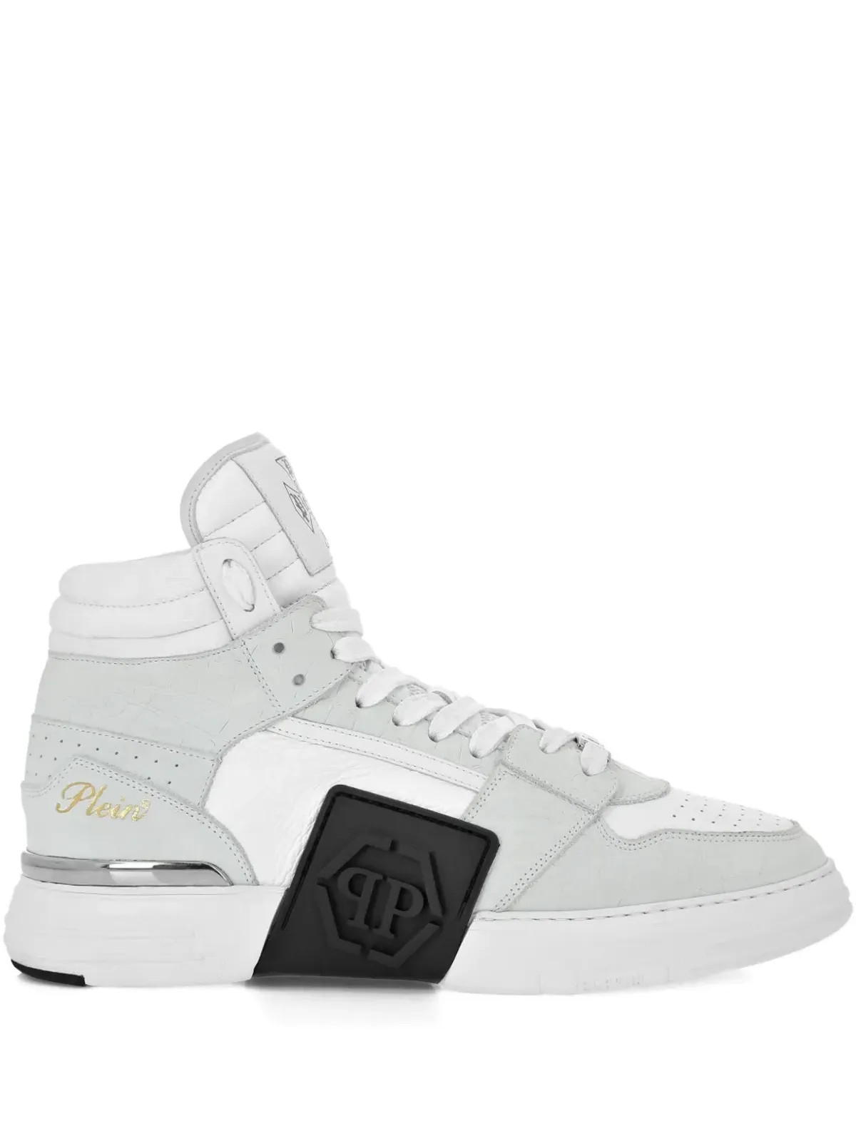 Philipp Plein Phantom Kicks ミッドトップ レザー スニーカー - 画像1