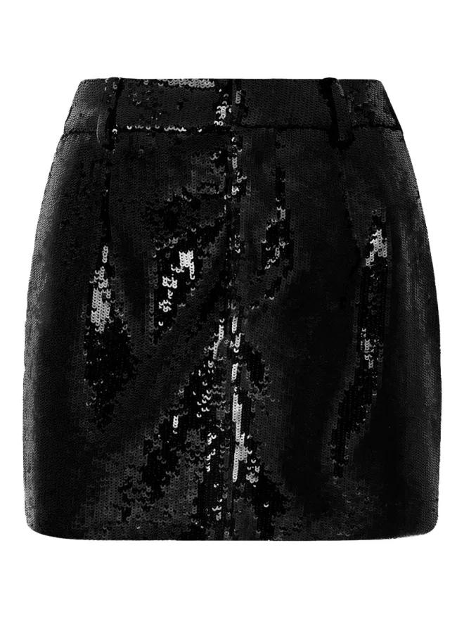 Philipp Plein Philipp Plein ブラックのスパンコール装飾付きミニスカートの商品画像