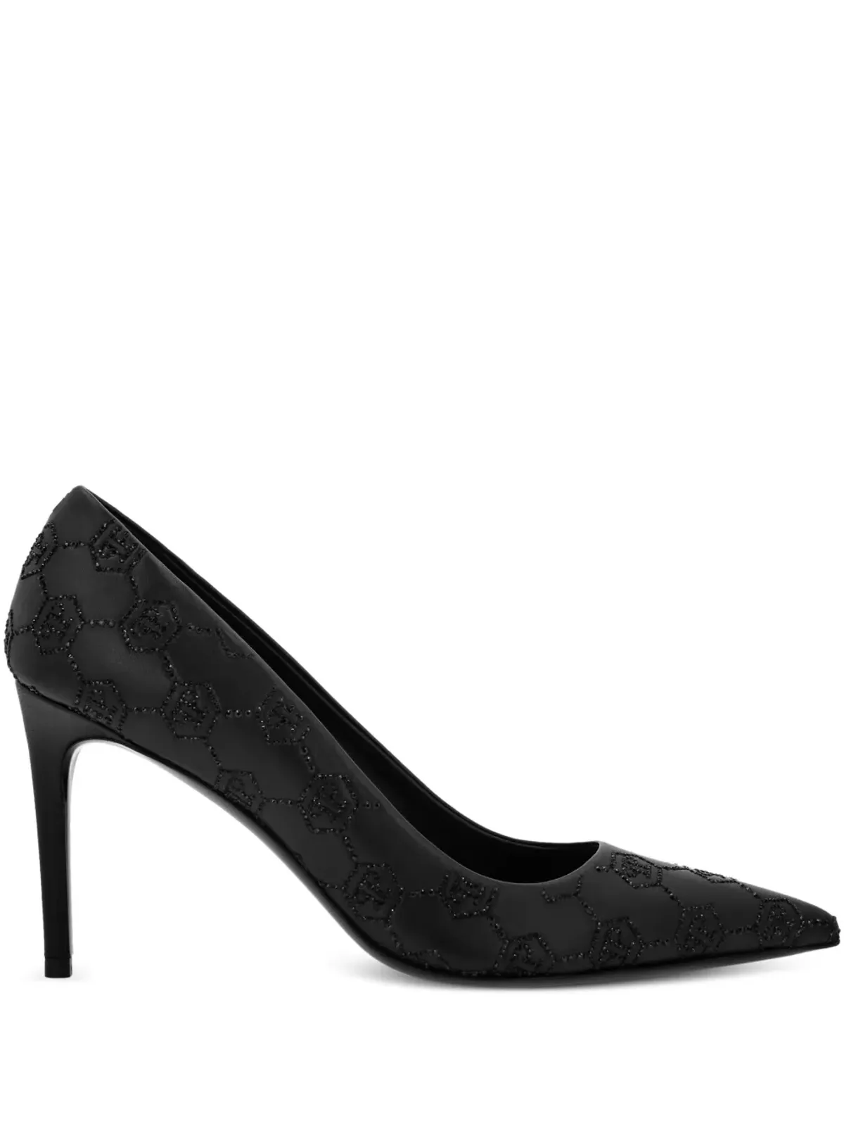 Philipp Plein 85mmモノグラム柄パンプス - ブラック - 画像1