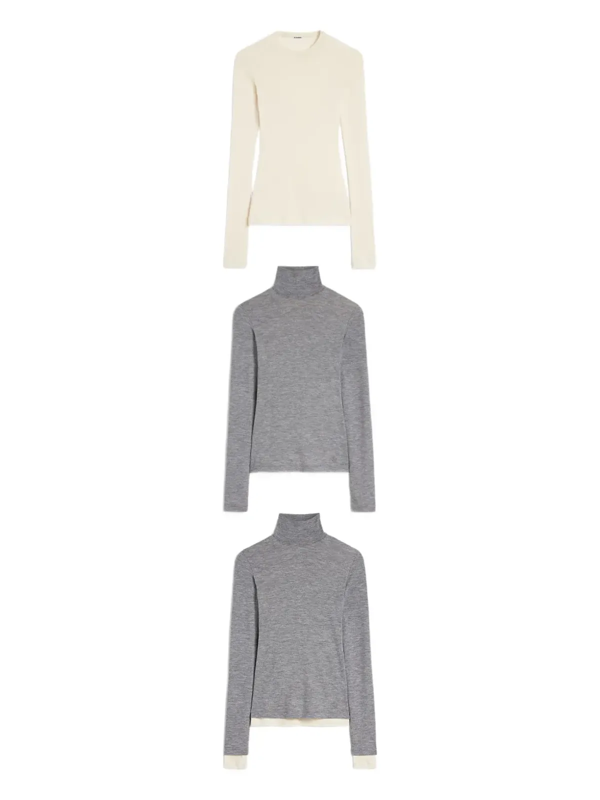 JIL SANDER+ ウールレイヤードTシャツ - 画像5