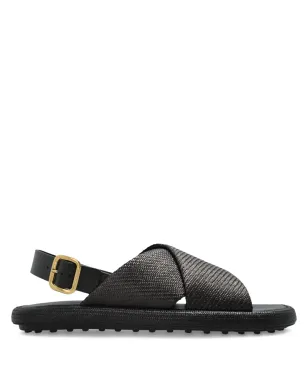 Tod's 丸みを帯びたつま先のレザー フラットサンダル - サムネイル1