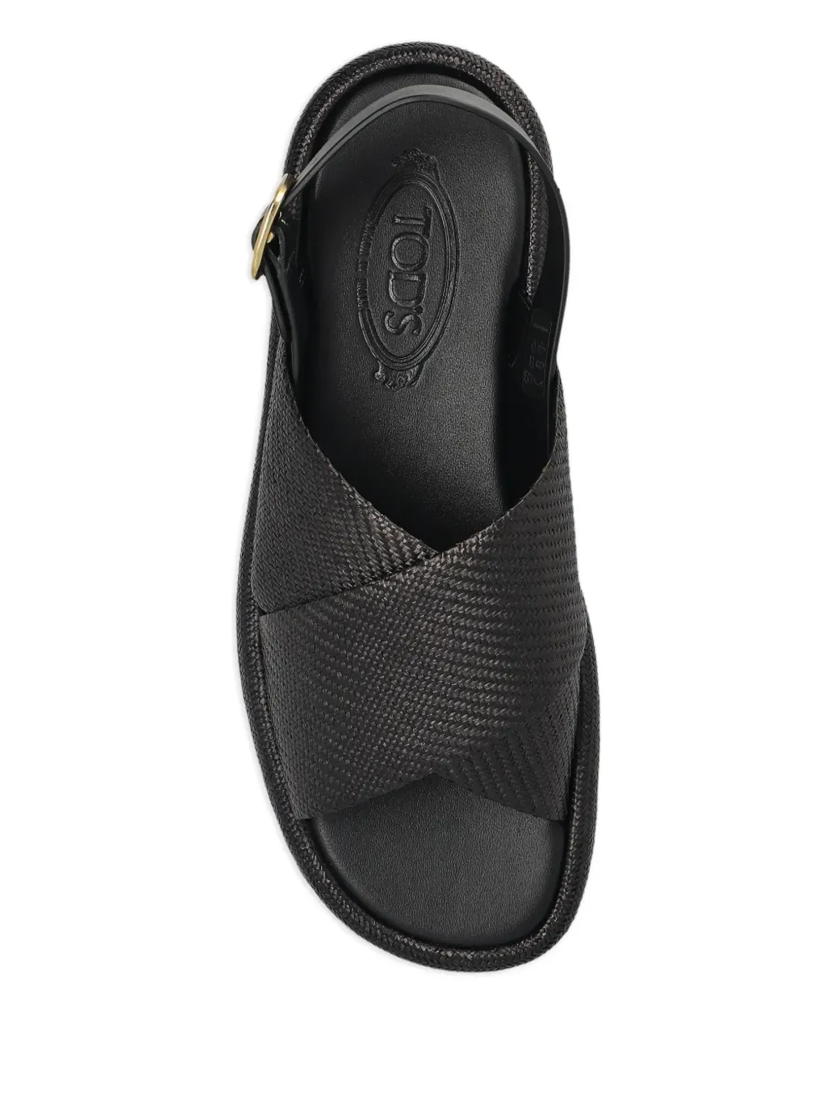 Tod's 丸みを帯びたつま先のレザー フラットサンダル - 画像4