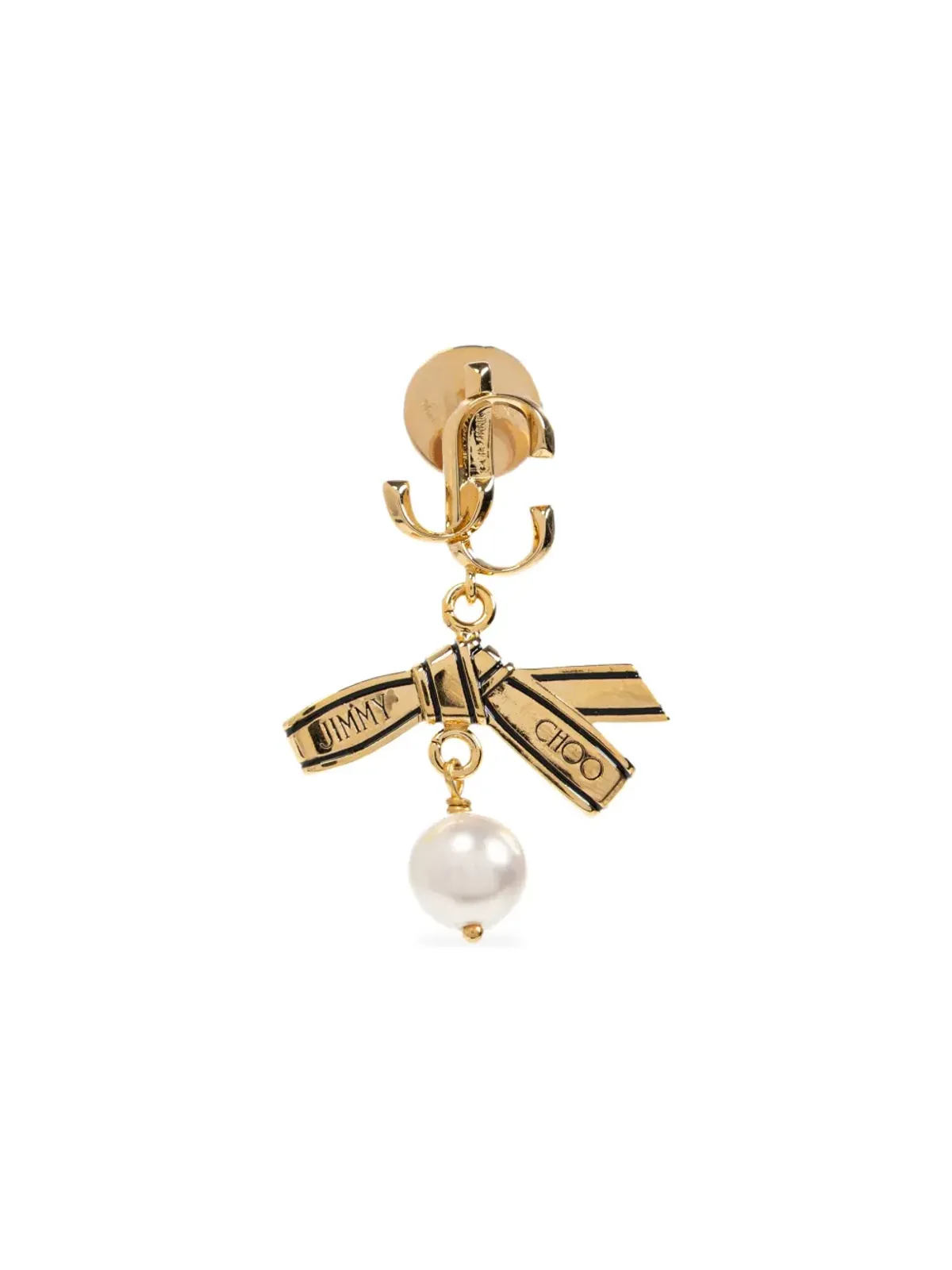 Jimmy Choo ロゴ ボウ イヤリング ゴールド - 画像4