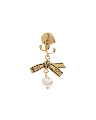 Jimmy Choo ロゴ ボウ イヤリング ゴールド - サムネイル4