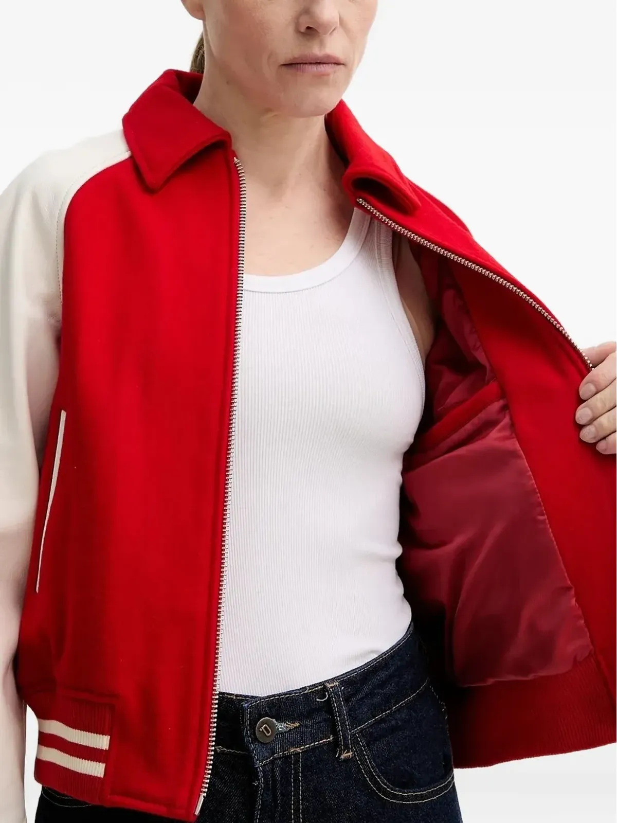 The Kooples ヴァーシティパッチジャケット レッド - 画像4
