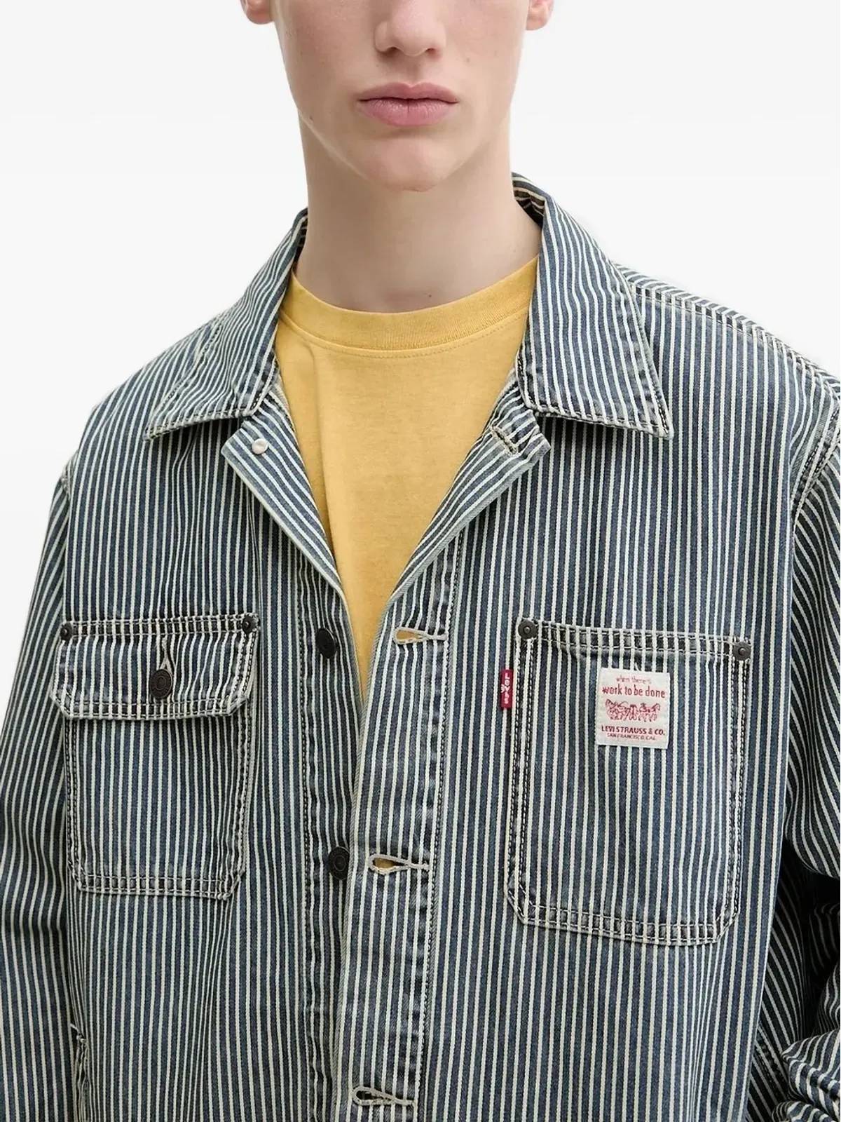 Levi's ストライプ柄ポケットジャケット - 画像3