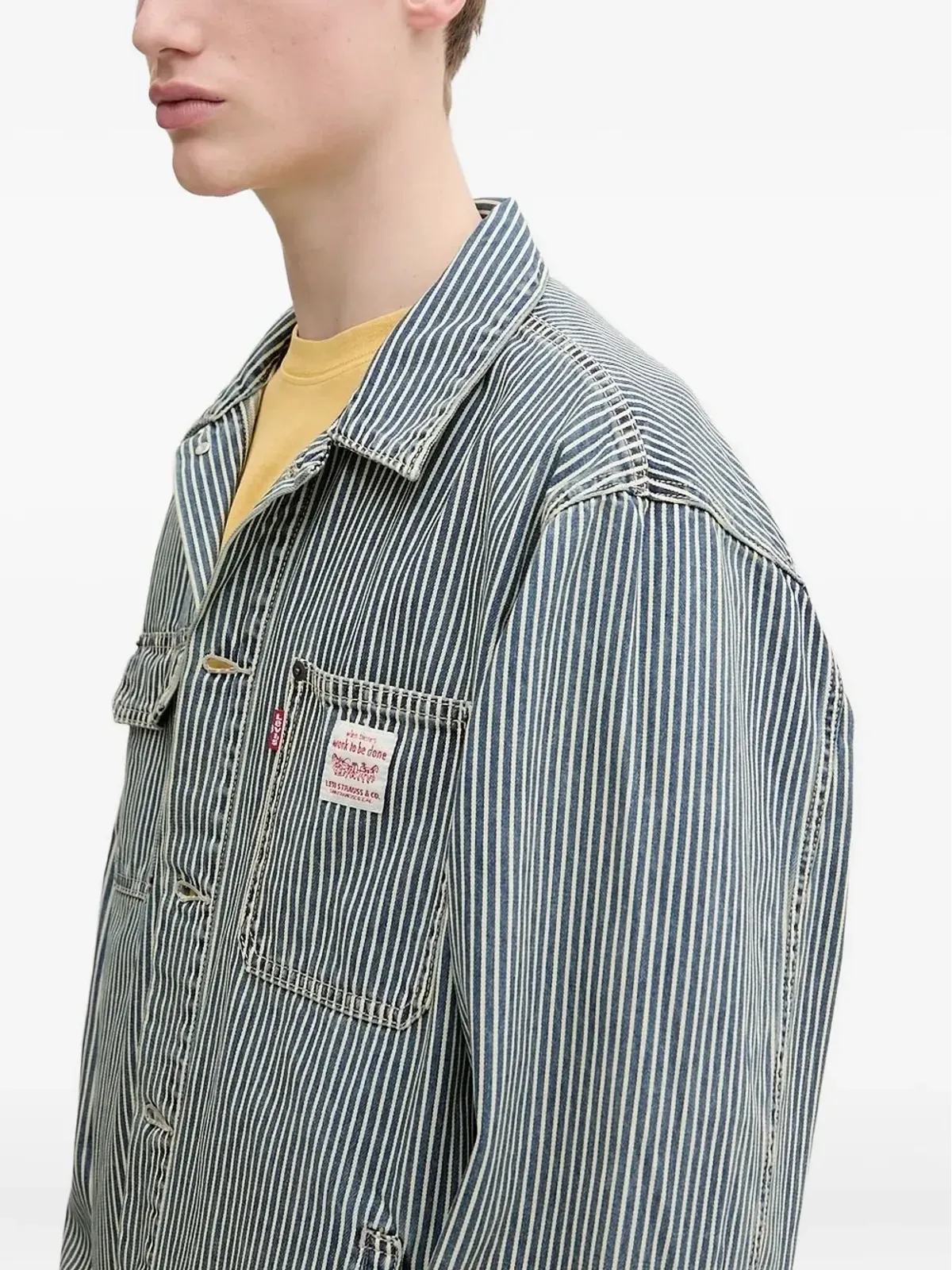 Levi's ストライプ柄ポケットジャケット - 画像4