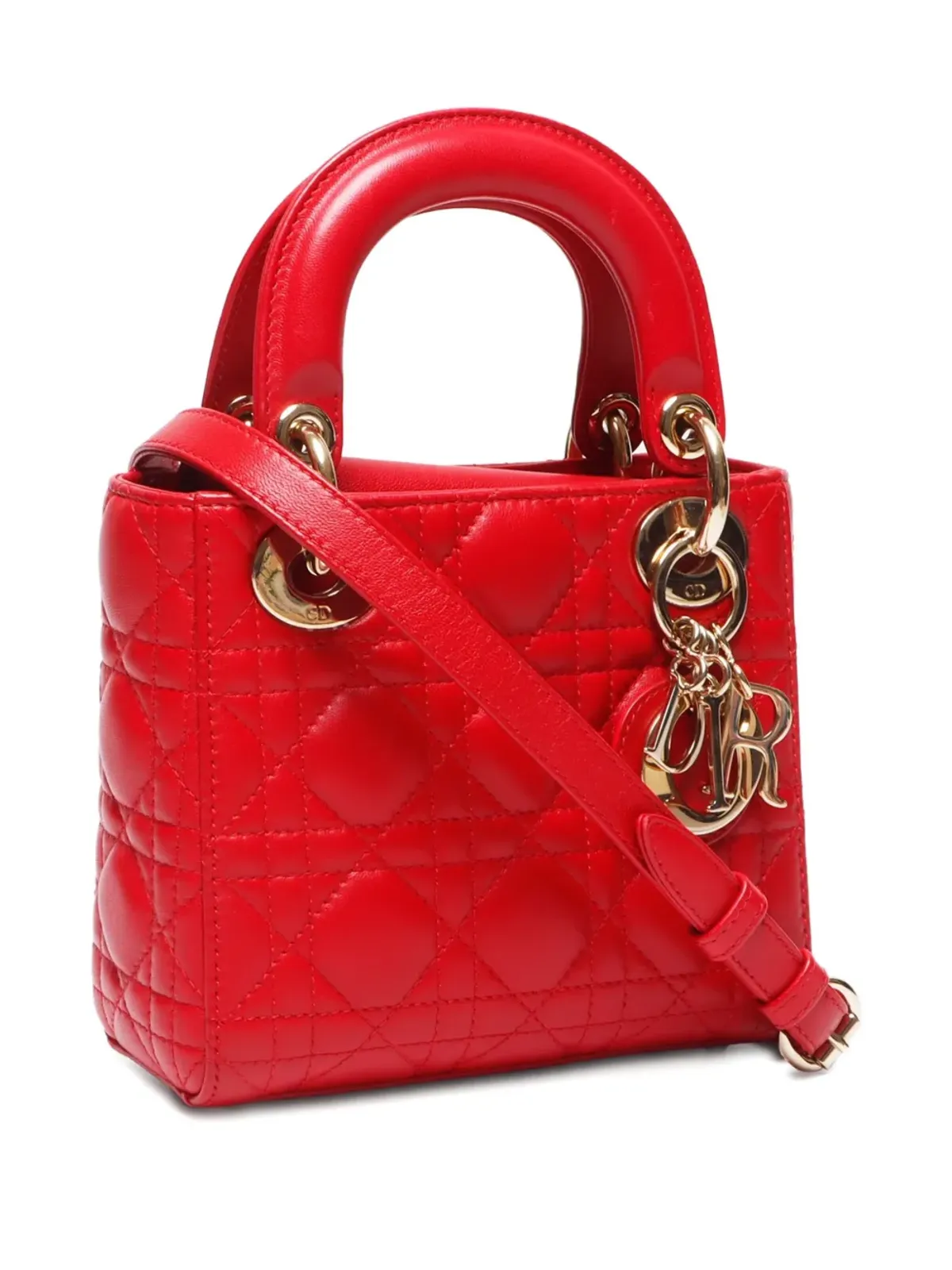 Christian Dior ビンテージ ミニ Lady Dior ハンドバッグ - レッド - 画像3