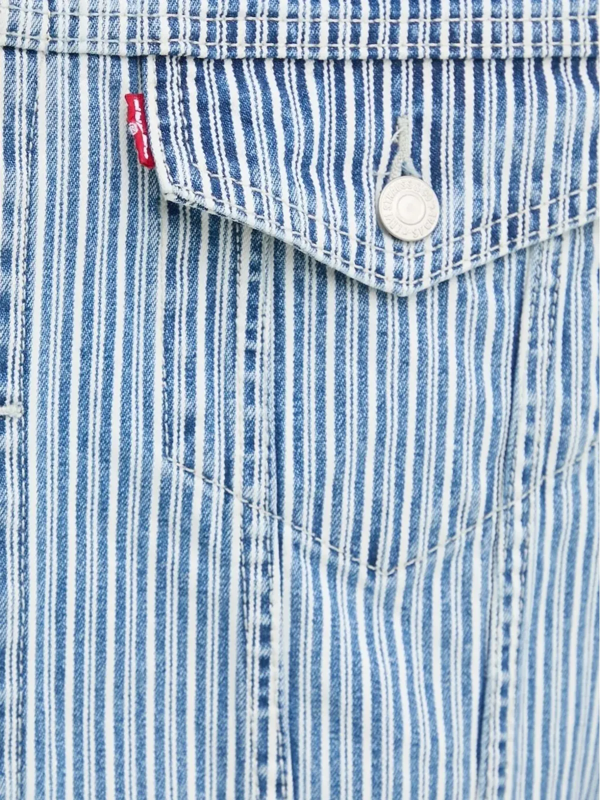 Levi's ストライプデニムジャケット ブルー - 画像5