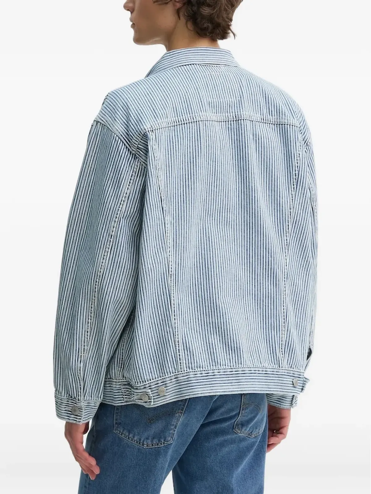 Levi's ストライプデニムジャケット ブルー - 画像2