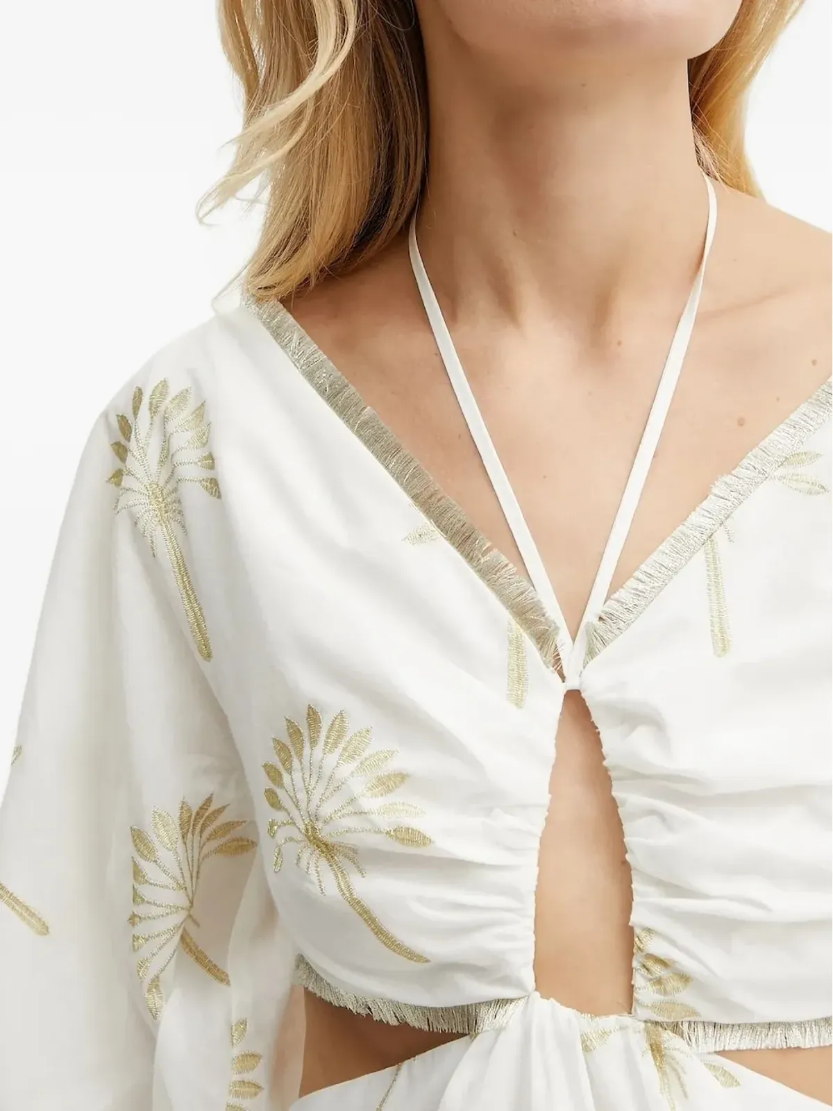 SIMONA CORSELLINI 刺繍花柄カットアウトミニドレス - 画像3