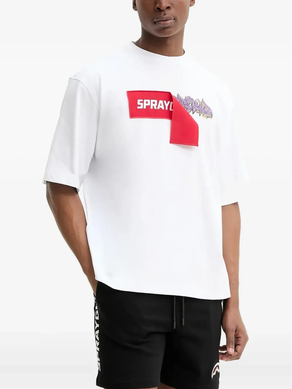 Sprayground ロゴアップリケ クルーネック Tシャツ - 画像2