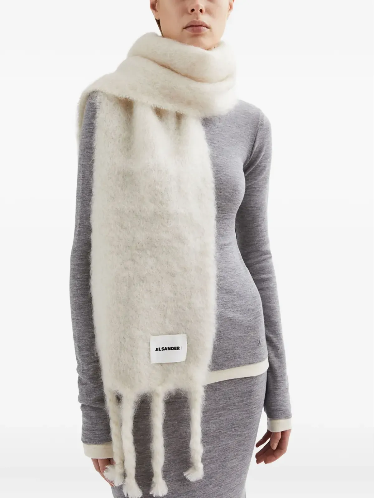 JIL SANDER+ ロゴパッチスカーフ - 画像3
