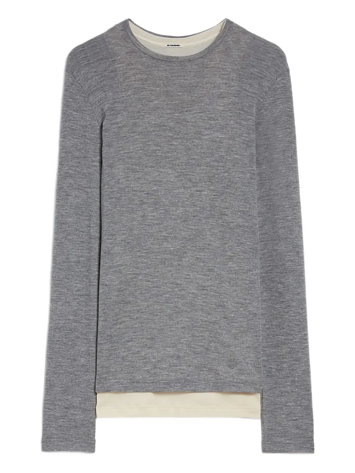 JIL SANDER+ ウールレイヤードTシャツ グレー - 画像5