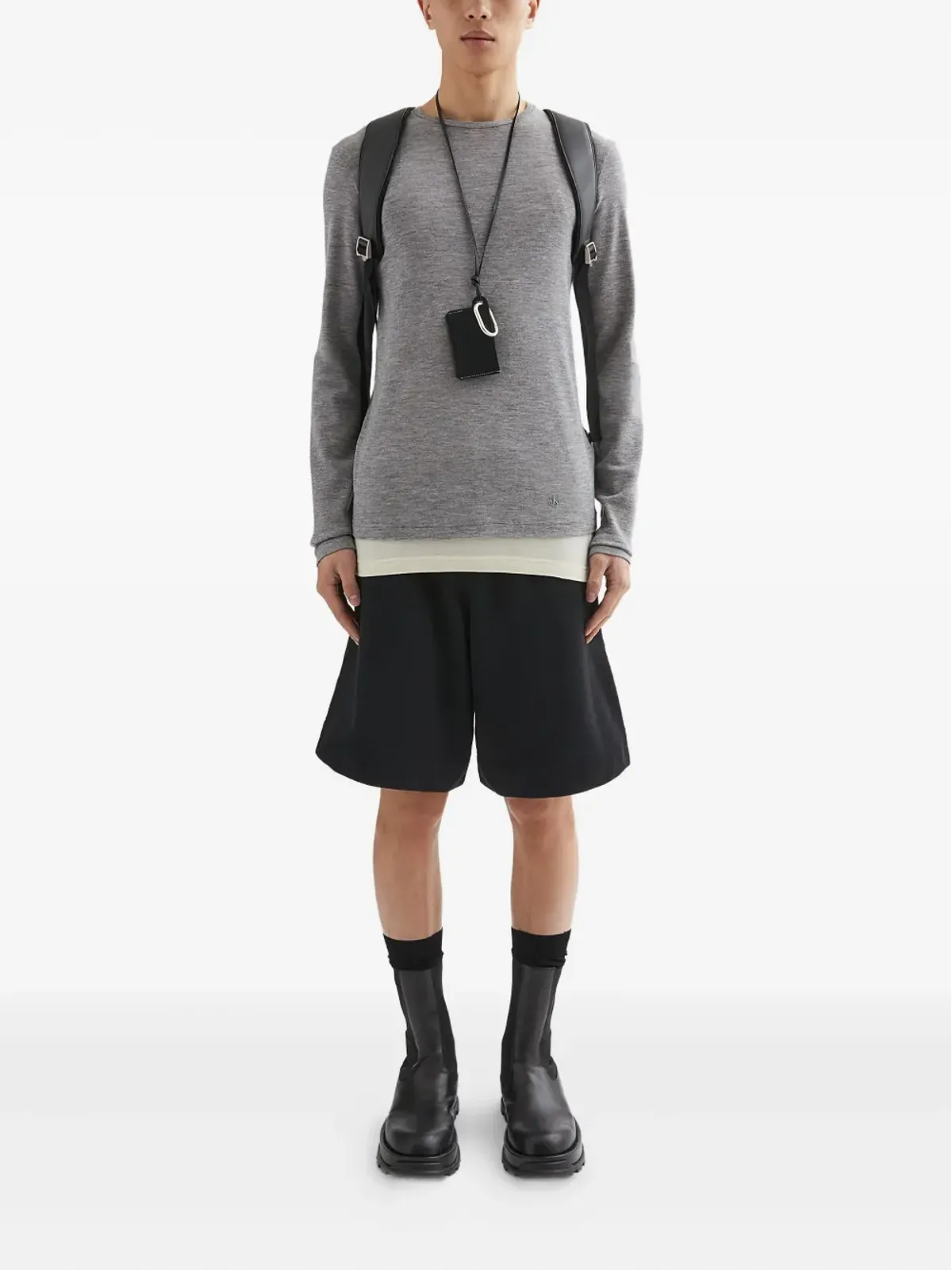 JIL SANDER+ ウールレイヤードTシャツ グレー - 画像2