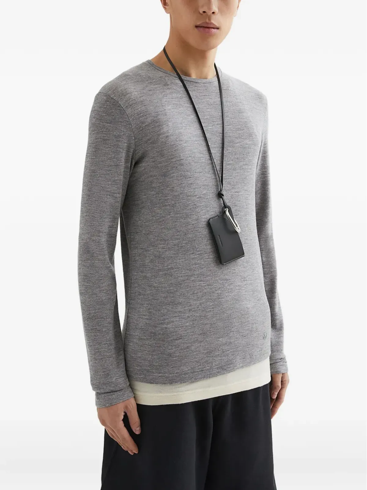 JIL SANDER+ ウールレイヤードTシャツ グレー - 画像3