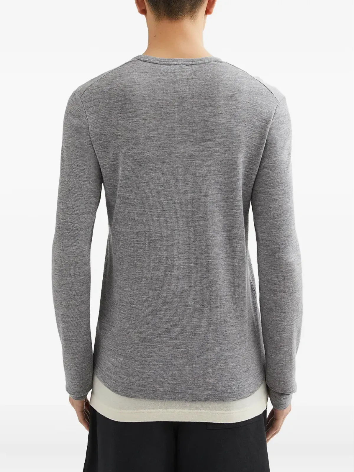 JIL SANDER+ ウールレイヤードTシャツ グレー - 画像4