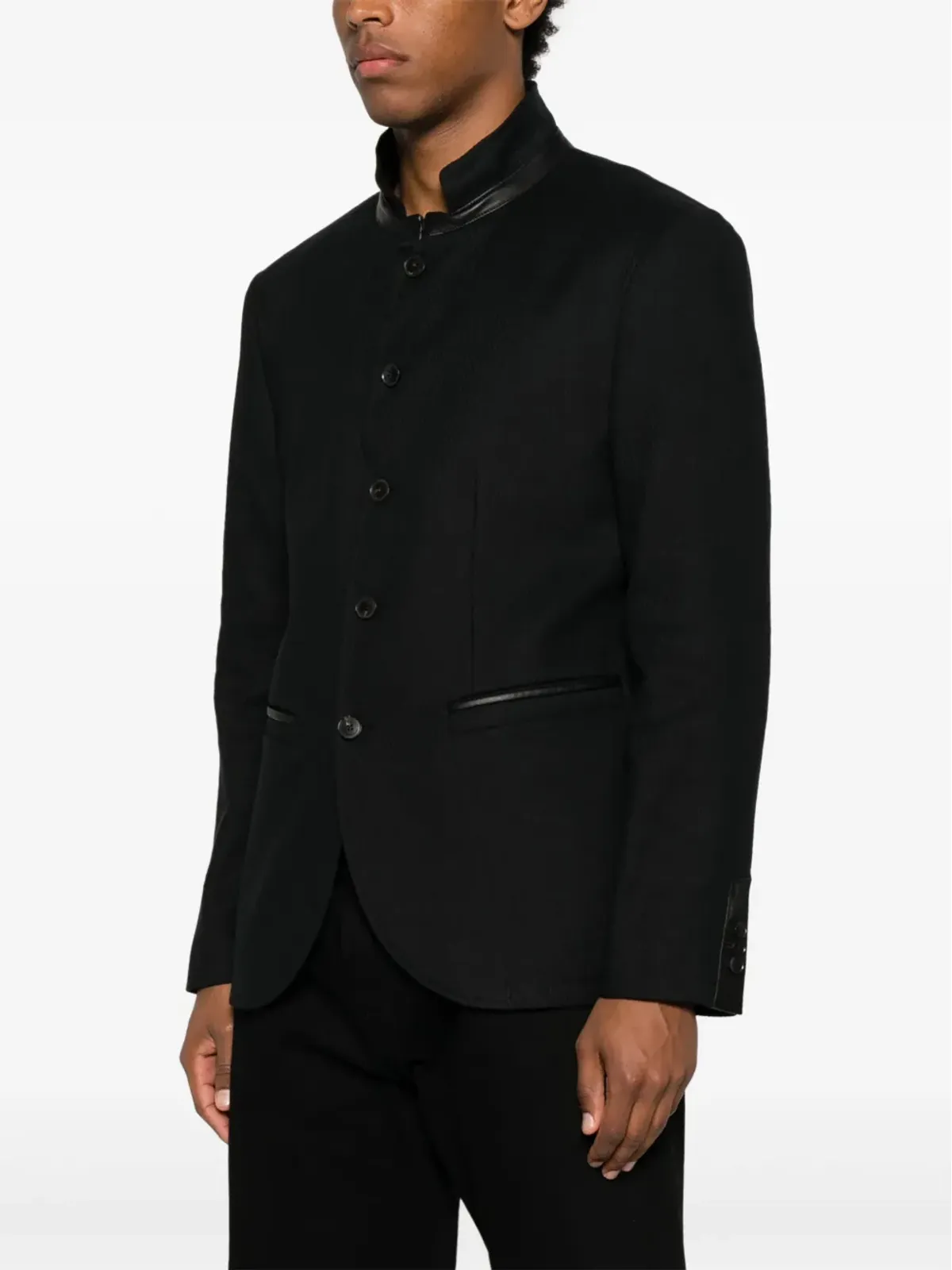John Varvatos レザー ブレザー - 画像3
