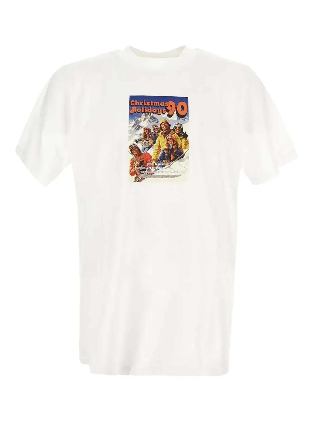 Family First ポストカードプリントTシャツ - ホワイト - 画像1