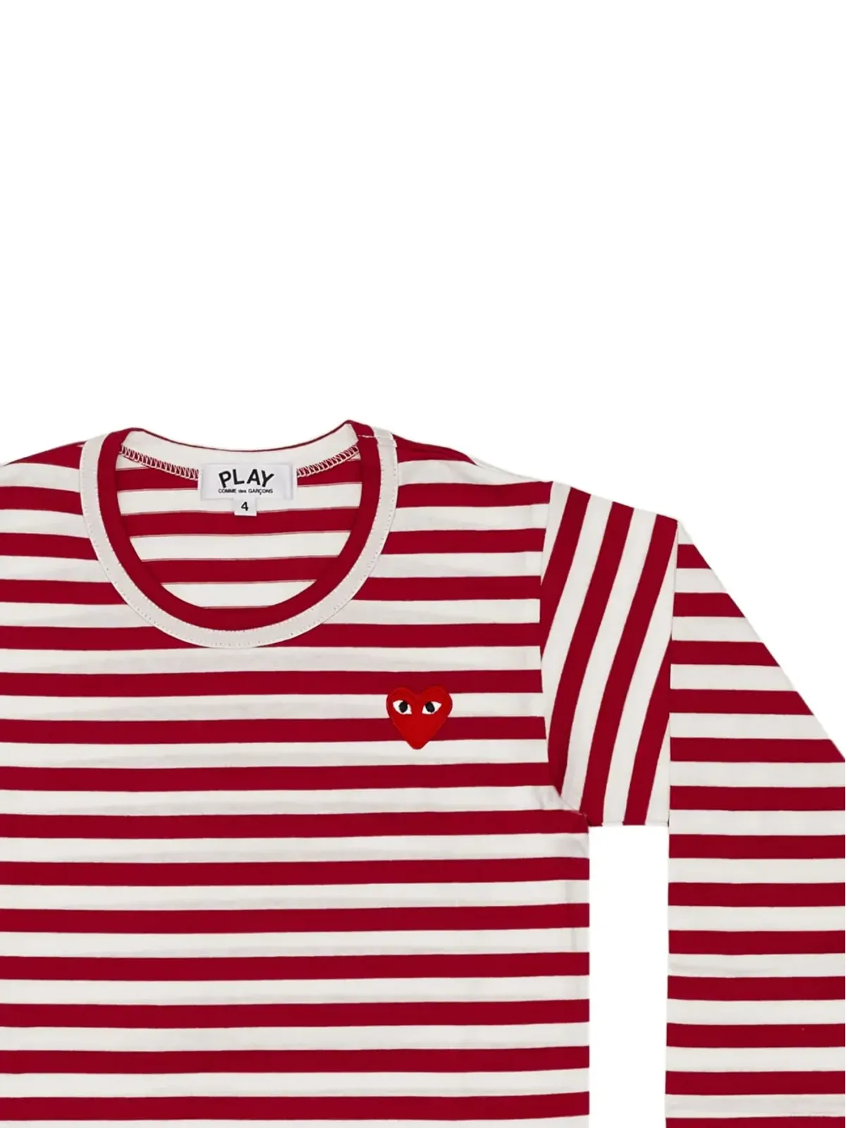Comme Des Garçons Play Kids striped T-shirt - Red - 画像2
