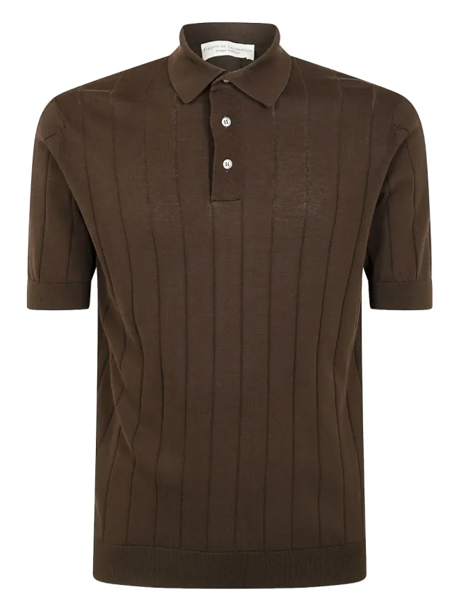 Filippo De Laurentiis Filippo De Laurentiis ニットポロシャツ - ブラウンの商品画像
