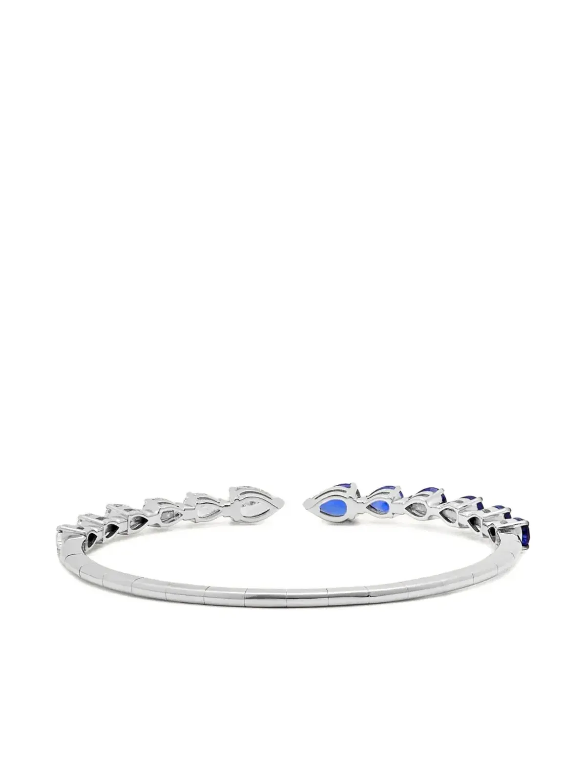 Jewels Aficionado 18Kホワイトゴールド ダイヤモンドとサファイア バングルブレスレット - 画像3