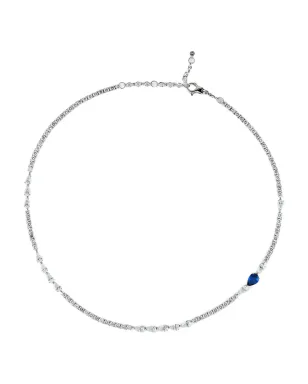 Jewels Aficionado 18Kホワイトゴールド ダイヤモンドとサファイアのネックレス - シルバー - サムネイル1