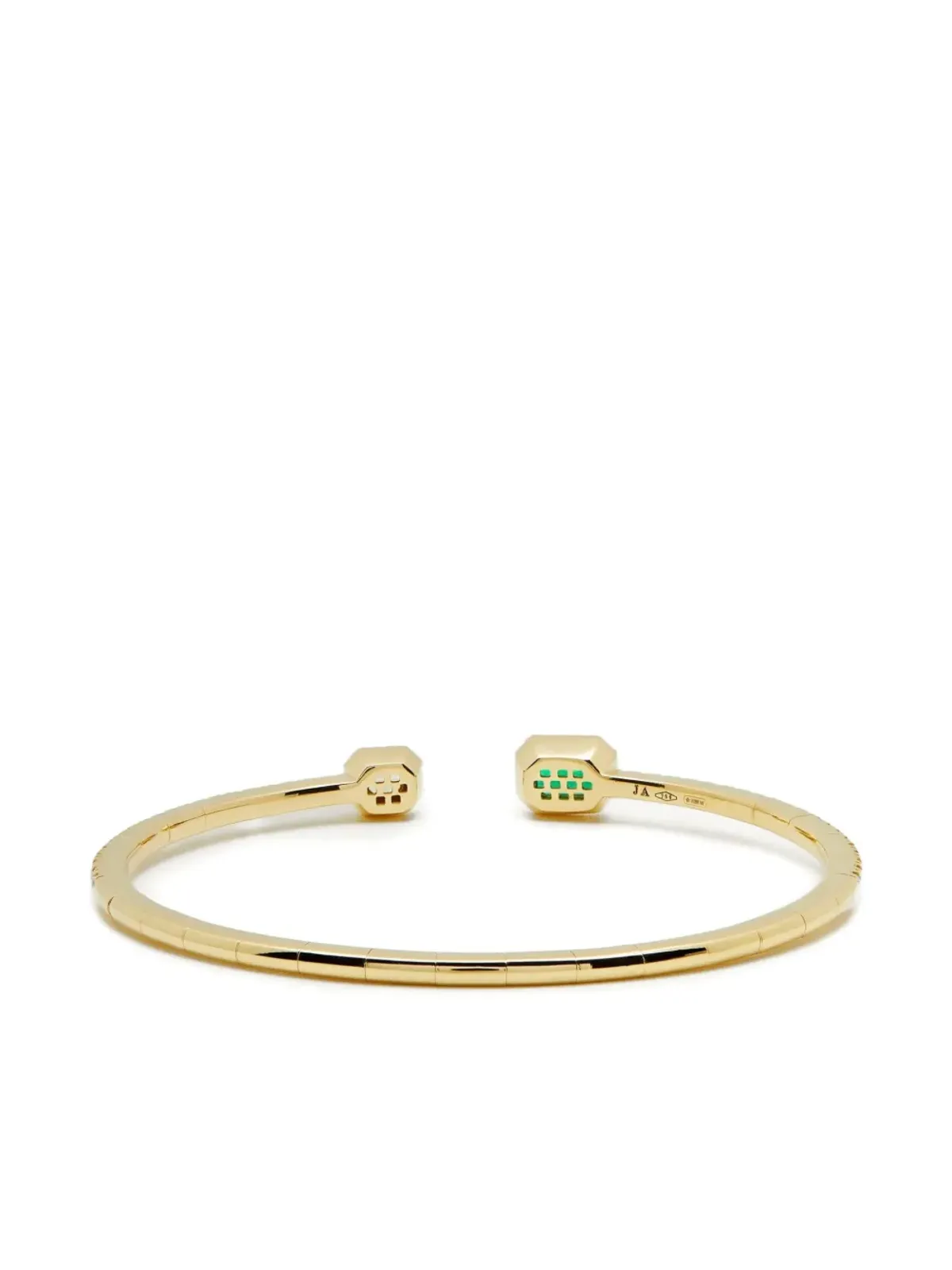 Jewels Aficionado 18K イエローゴールド ダイヤモンド＆エメラルド バングル ブレスレット - 画像3