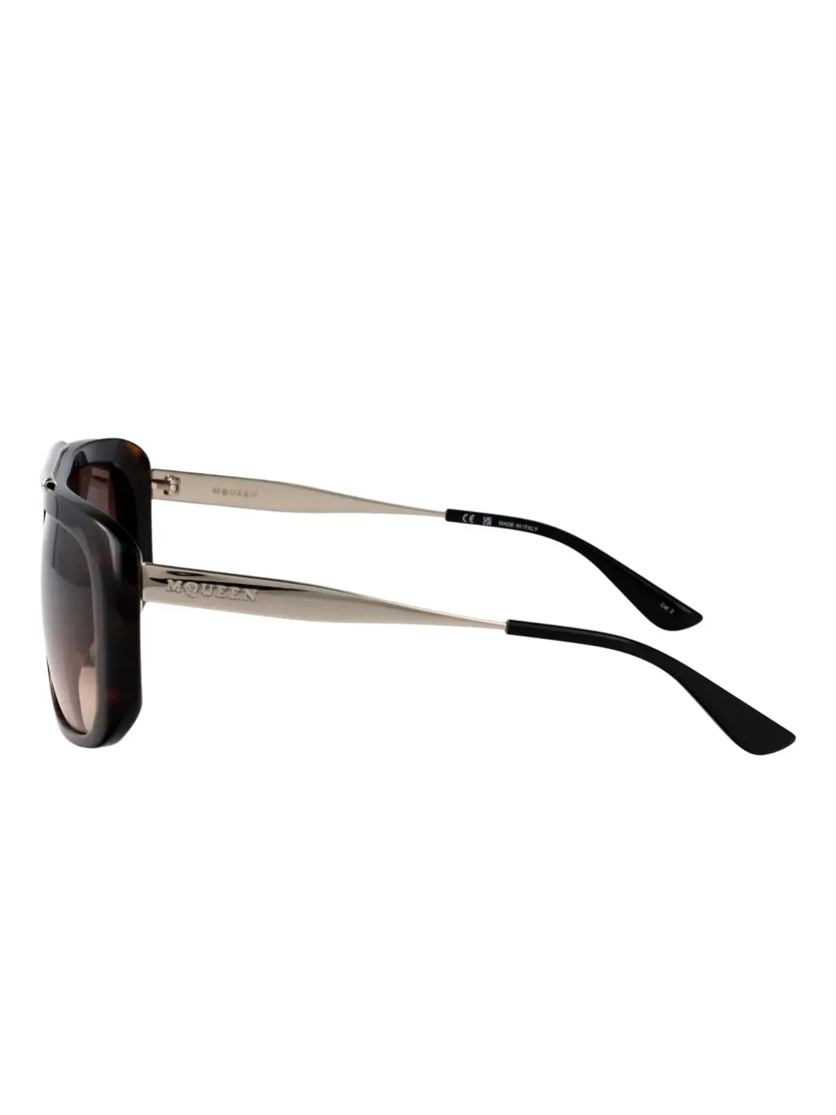 Alexander McQueen Eyewear オーバーサイズスクエアフレームサングラス - グレー - 画像3