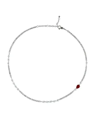 Jewels Aficionado 18Kホワイトゴールド ダイヤモンド＆ルビー ネックレス - サムネイル1