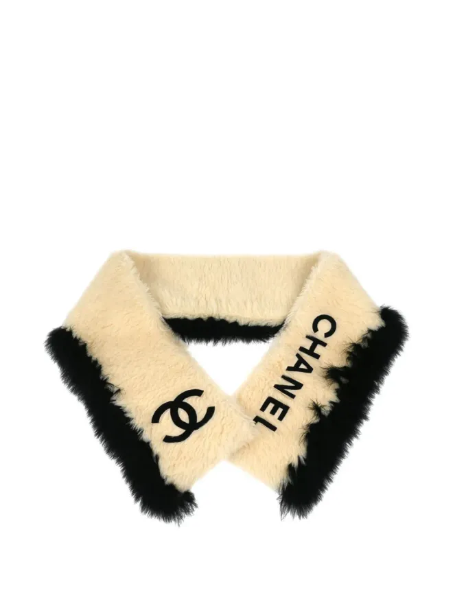 CHANEL Pre-Owned CHANEL ビンテージ Interlocking-CC scarf - Neutralsの商品画像