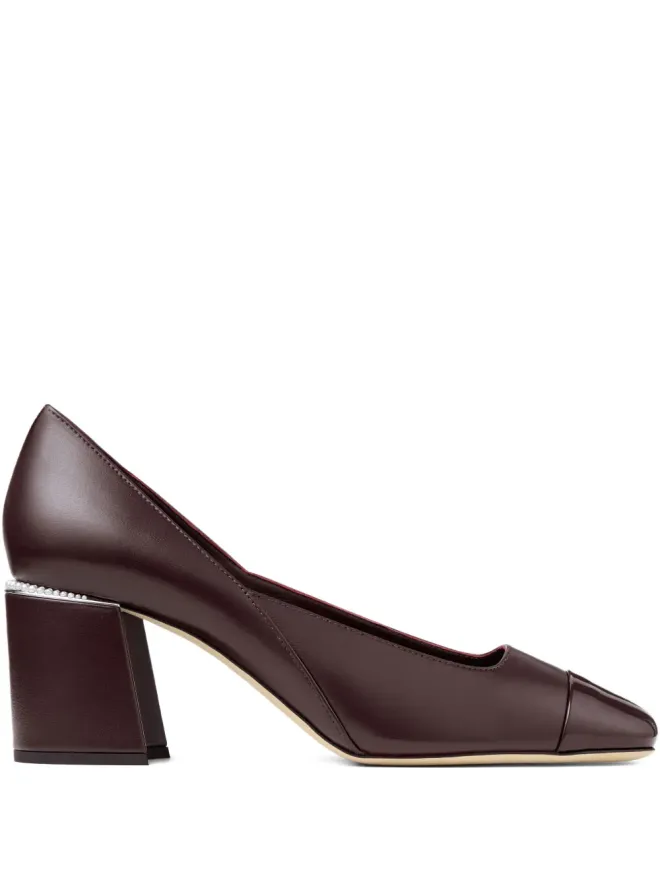 Jimmy Choo Jimmy Choo ジェンソン 60mm パール装飾スクエアトゥパンプス - レッドの商品画像