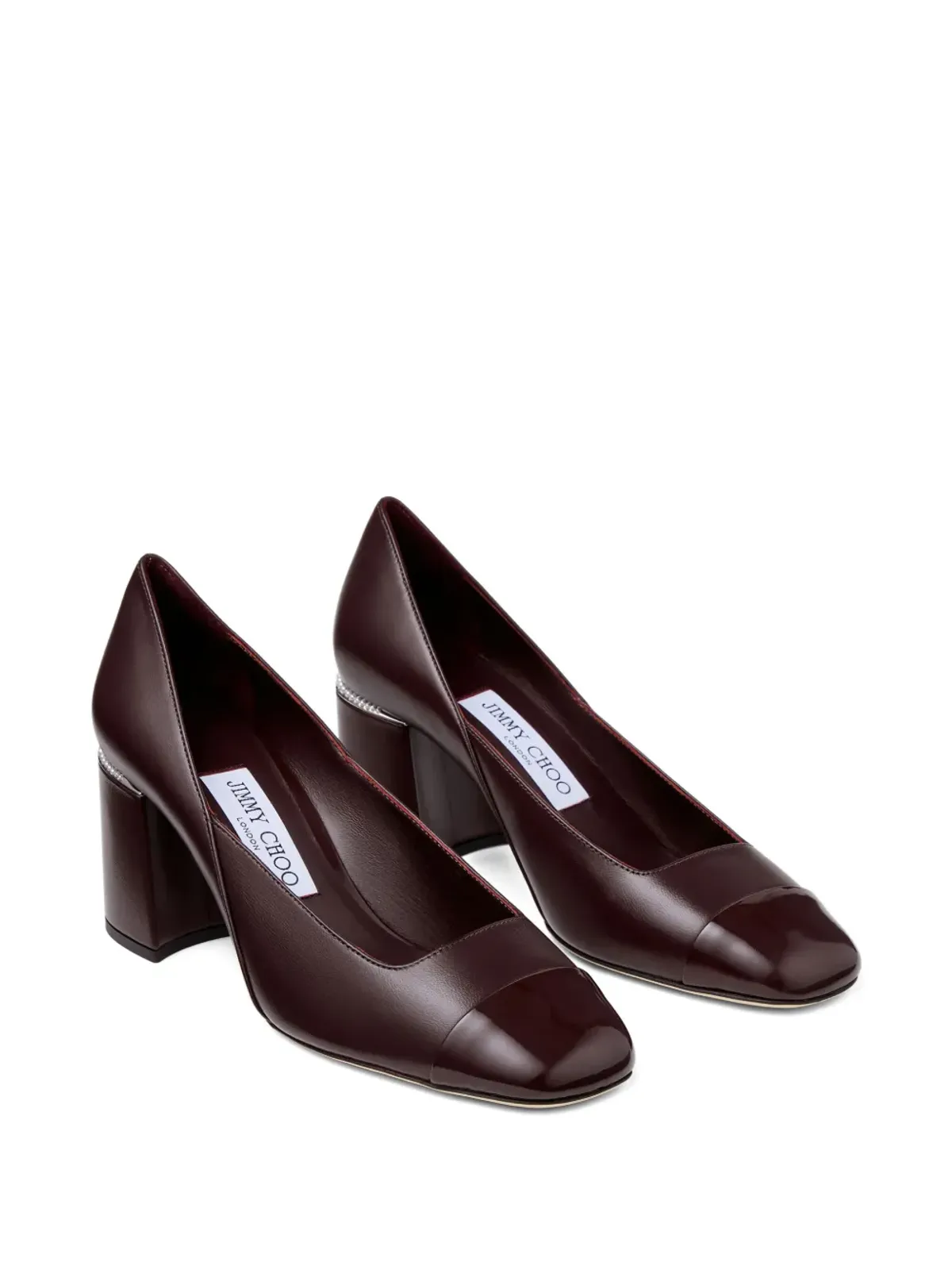 Jimmy Choo ジェンソン 60mm パール装飾スクエアトゥパンプス - レッド - 画像2
