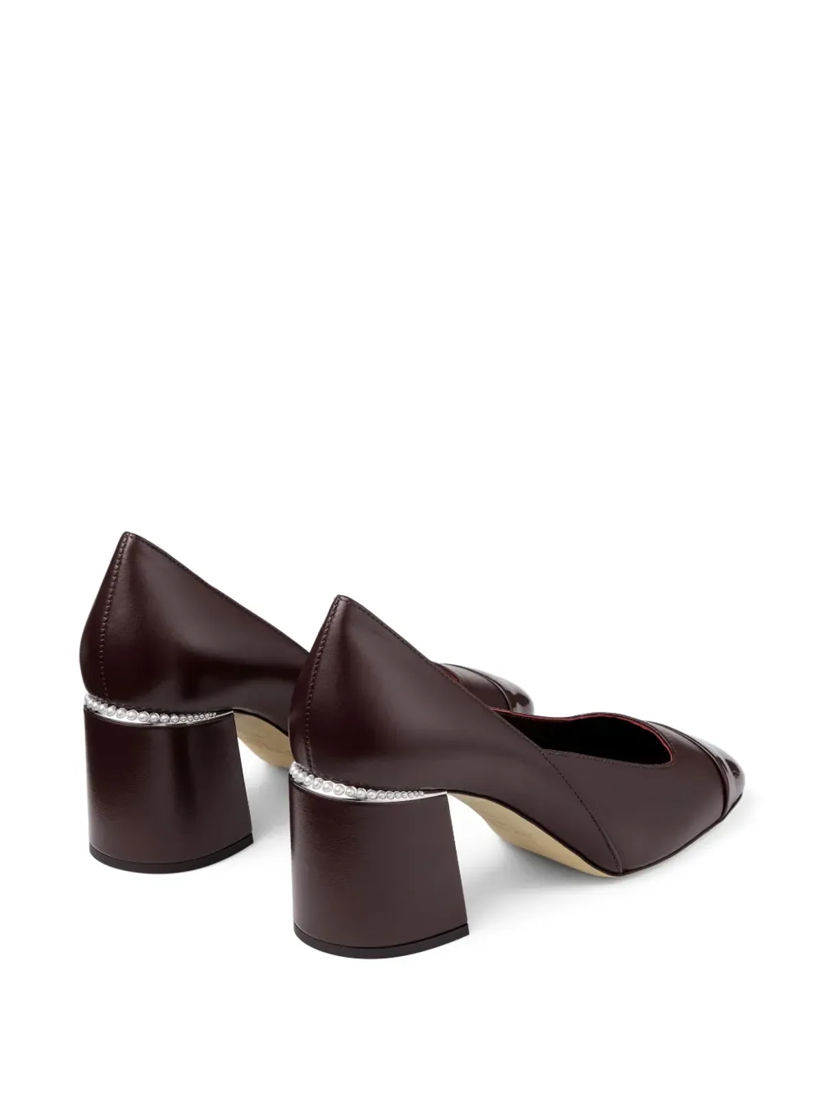 Jimmy Choo ジェンソン 60mm パール装飾スクエアトゥパンプス - レッド - 画像3