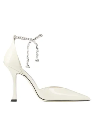 Jimmy Choo 100mm Stevie クリスタル装飾パンプス - ホワイト - サムネイル1