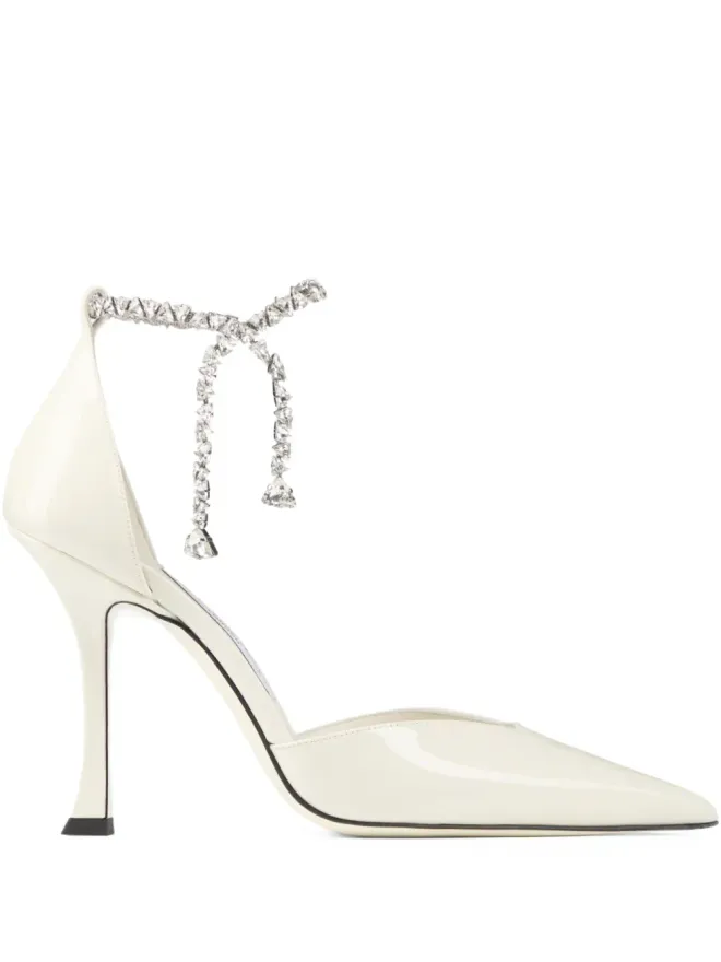Jimmy Choo Jimmy Choo 100mm Stevie クリスタル装飾パンプス - ホワイトの商品画像