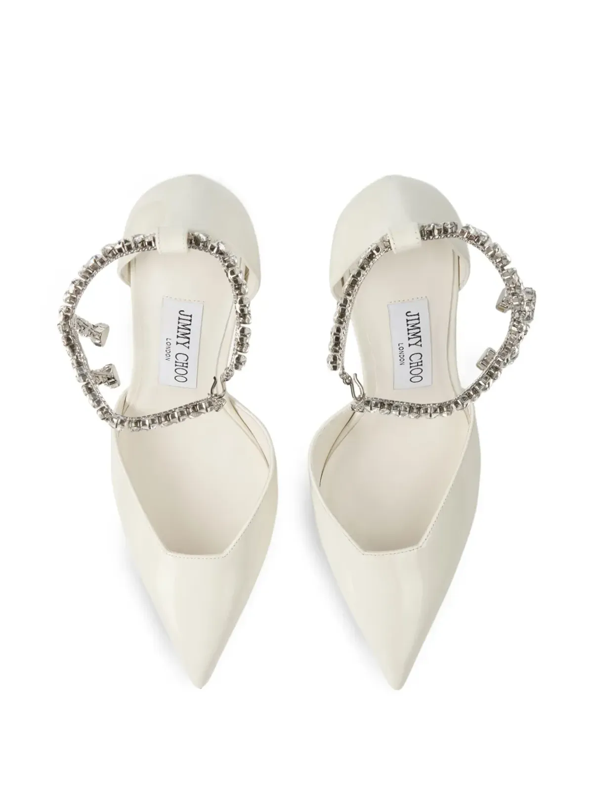 Jimmy Choo 100mm Stevie クリスタル装飾パンプス - ホワイト - 画像4