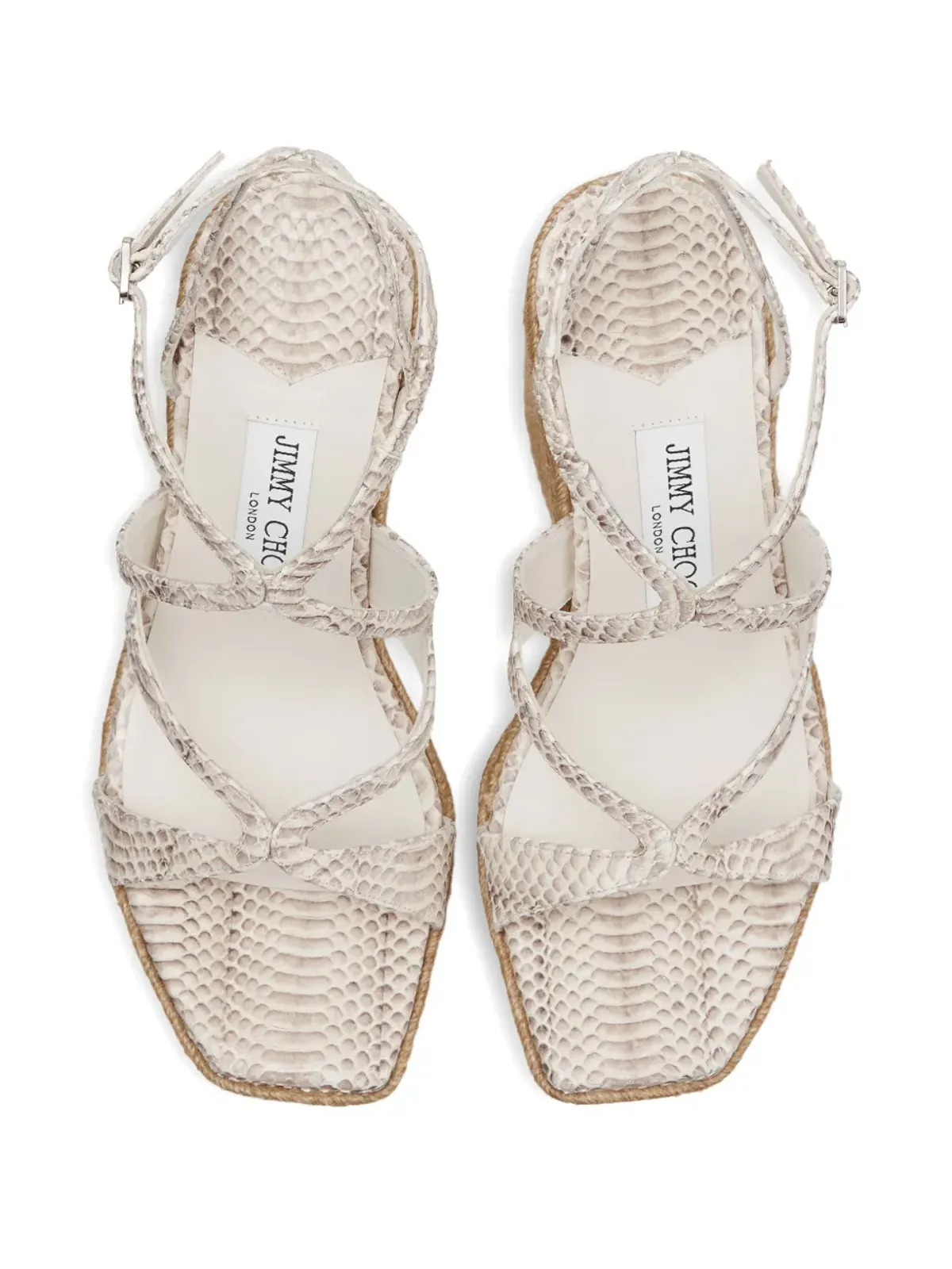 Jimmy Choo 110mm Ayla ヒール付きエスパドリーユ - ニュートラルカラー - 画像4