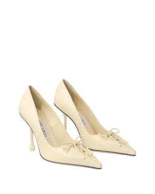 Jimmy Choo 85mm スカーレット レースアップ ポインテッドトゥパンプス ニュートラルカラー - サムネイル2