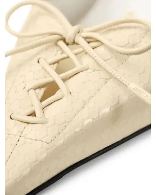 Jimmy Choo 85mm スカーレット レースアップ ポインテッドトゥパンプス ニュートラルカラー - サムネイル3