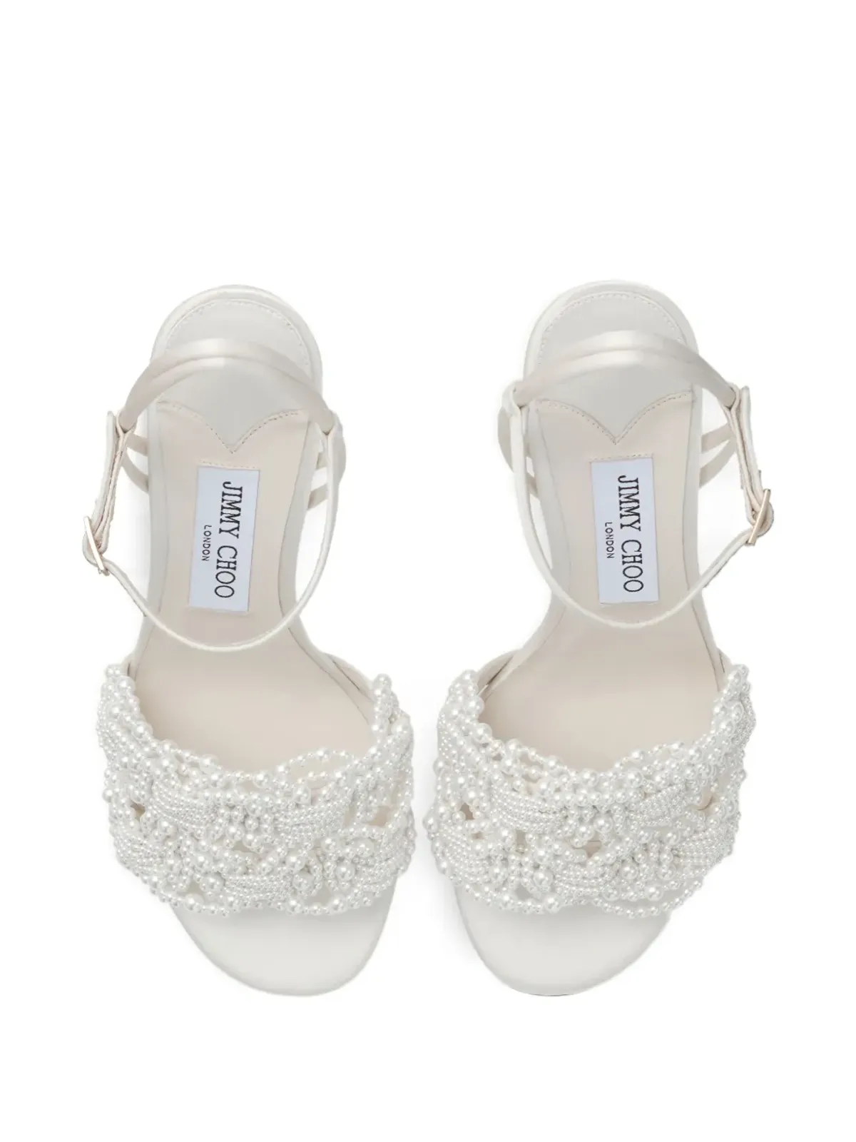 Jimmy Choo 85mm レザー ヒール付きサンダル - ニュートラルカラー - 画像4