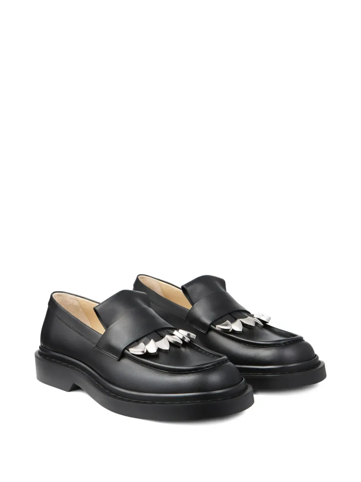 Jimmy Choo バフカラー タッセル付き レザー ローファー - ブラック - 画像2